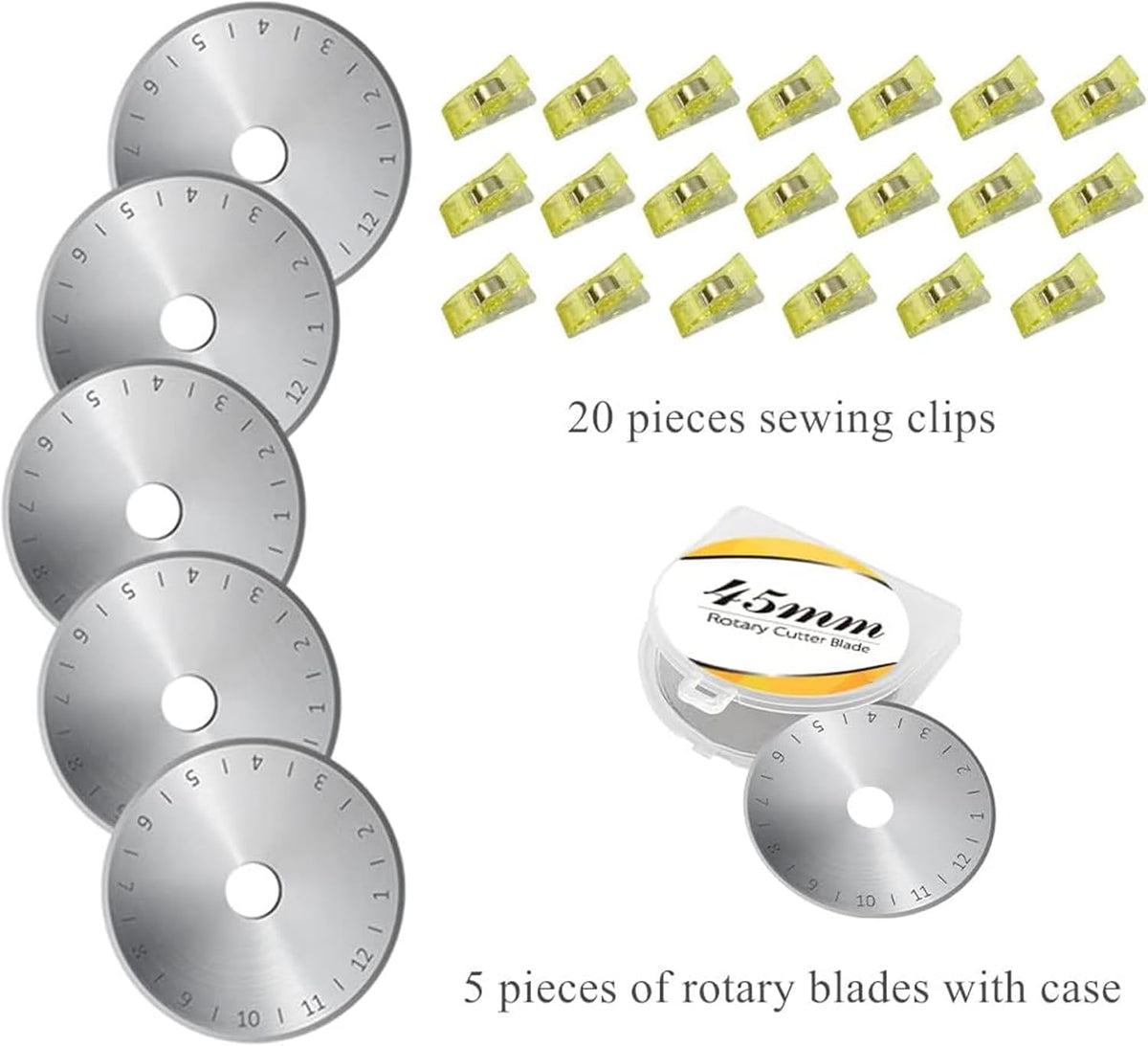 Rotary Cutter Set Green - Quilting Kit incl. 45mm Fabric Cutter, 5 Replacement Blades, A2 Cutting Mat, Acrylic Quilting Ruler, Sewing Clips, Craft Knife Set, Ideal for Crafting, Sewing, Patchworking