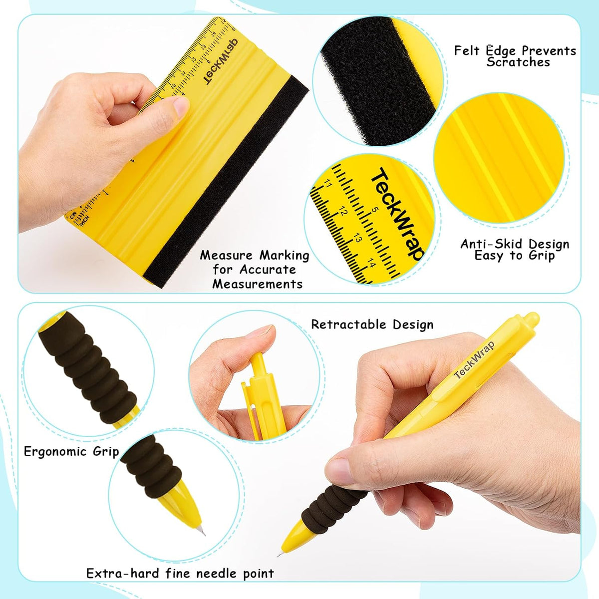 TECKWRAP Vinyl Craft Tool Kit for Decals, HTV & Iron-On Projects - 3PCS