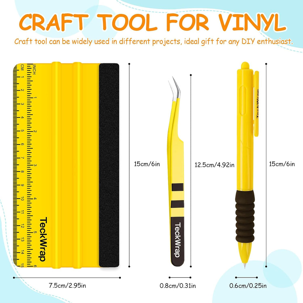 TECKWRAP Vinyl Craft Tool Kit for Decals, HTV & Iron-On Projects - 3PCS