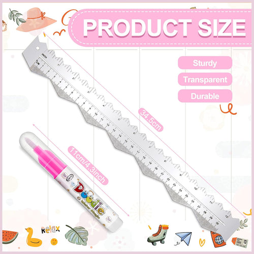 Leinuosen 5 Pcs Paper Tearing Ruler for Crafting, Aluminium Alloy