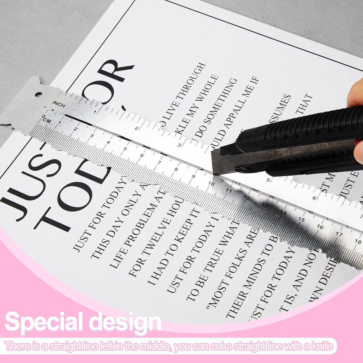 Leinuosen 5 Pcs Paper Tearing Ruler for Crafting, Aluminium Alloy
