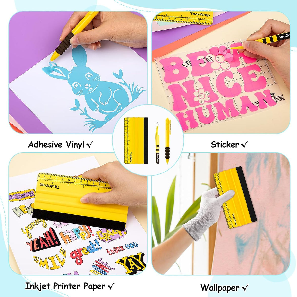 TECKWRAP Vinyl Craft Tool Kit for Decals, HTV & Iron-On Projects - 3PCS